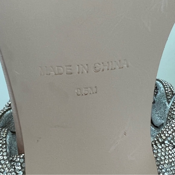 ♦️SOLD♦️STEVE MADDEN Kelley Silver Rhinestone Crystal Braided Beige Heels Sandal - Picture 9 of 16
